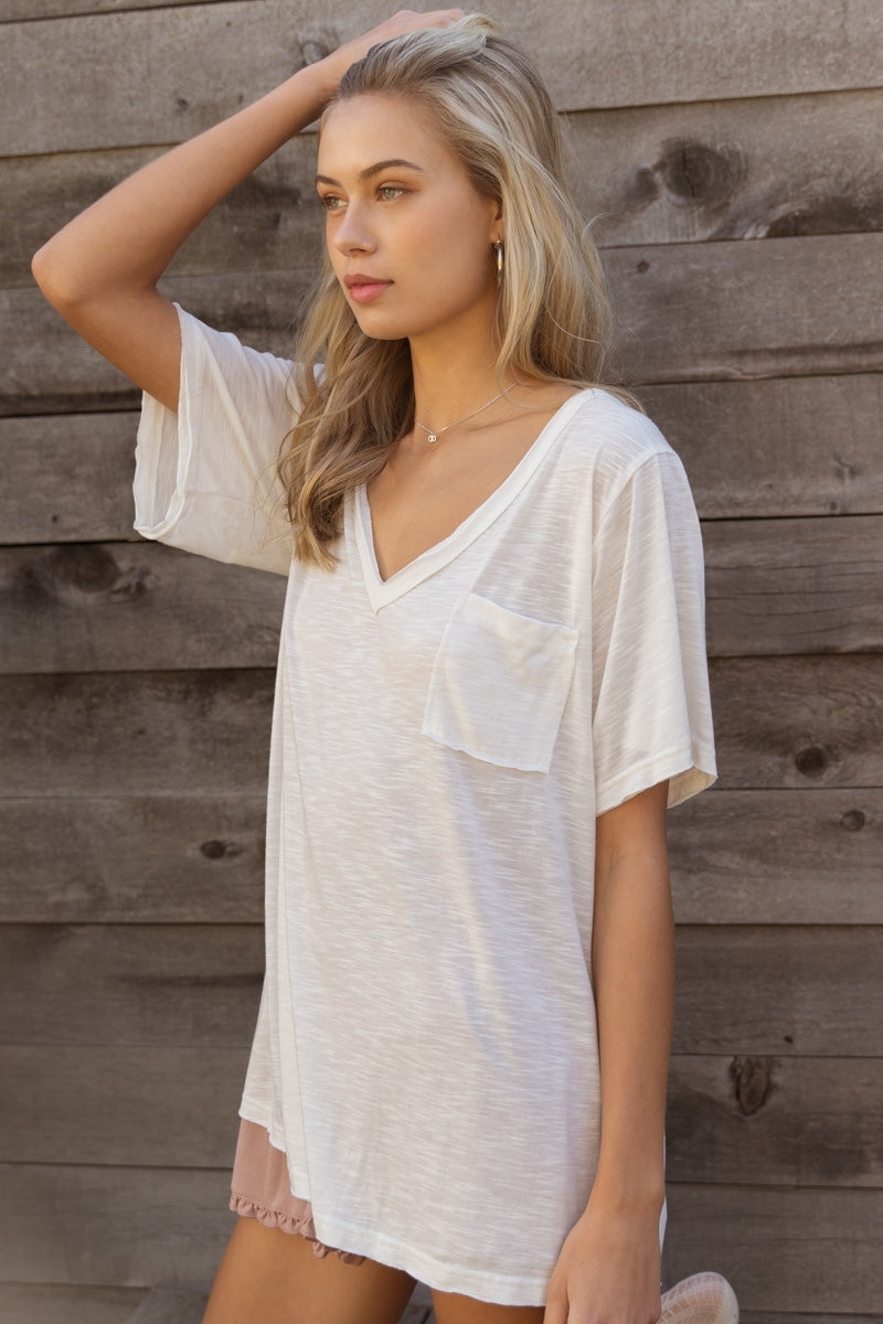 POL Favorite Slub V Neck Tee