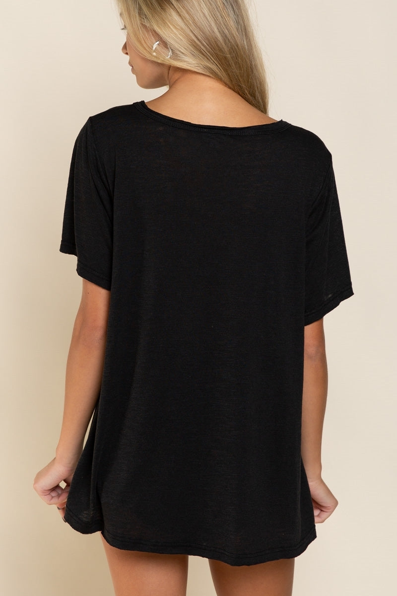 POL Favorite Slub V Neck Tee