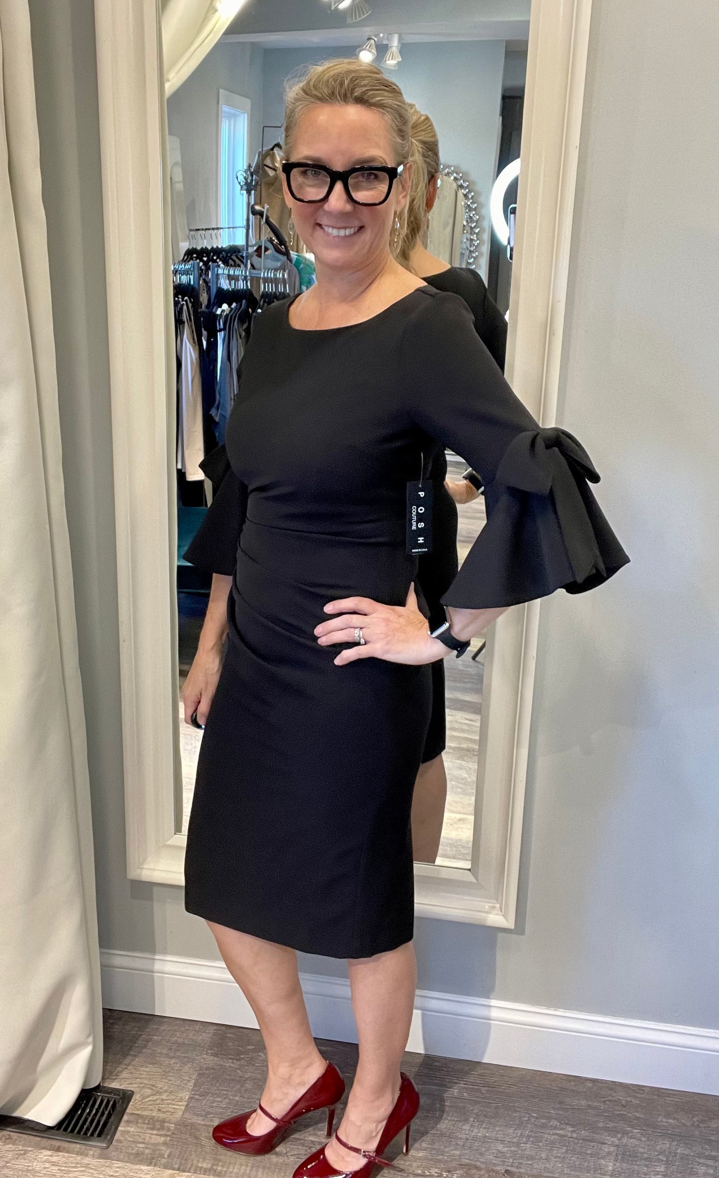 Posh Couture Bell Sleeve Cocktail Dress - MEDIUM
