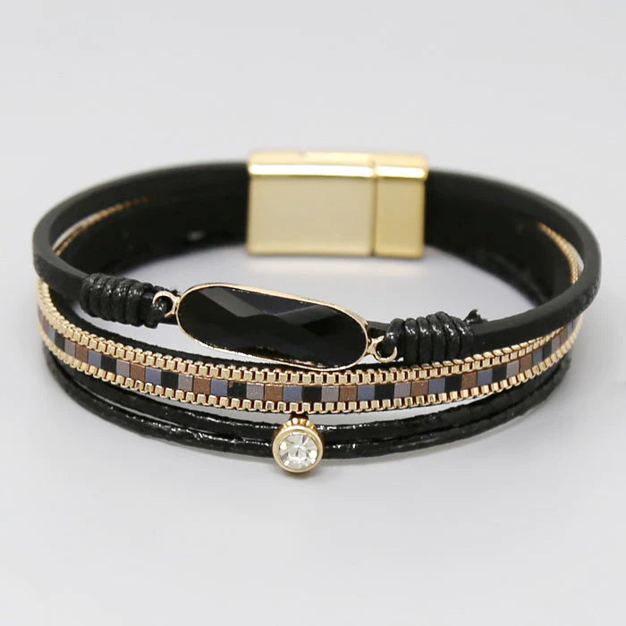 Magnetic Multi Strand Stone Bracelet