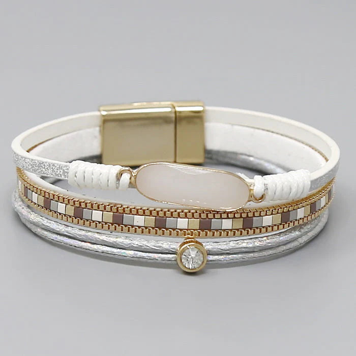 Magnetic Multi Strand Stone Bracelet