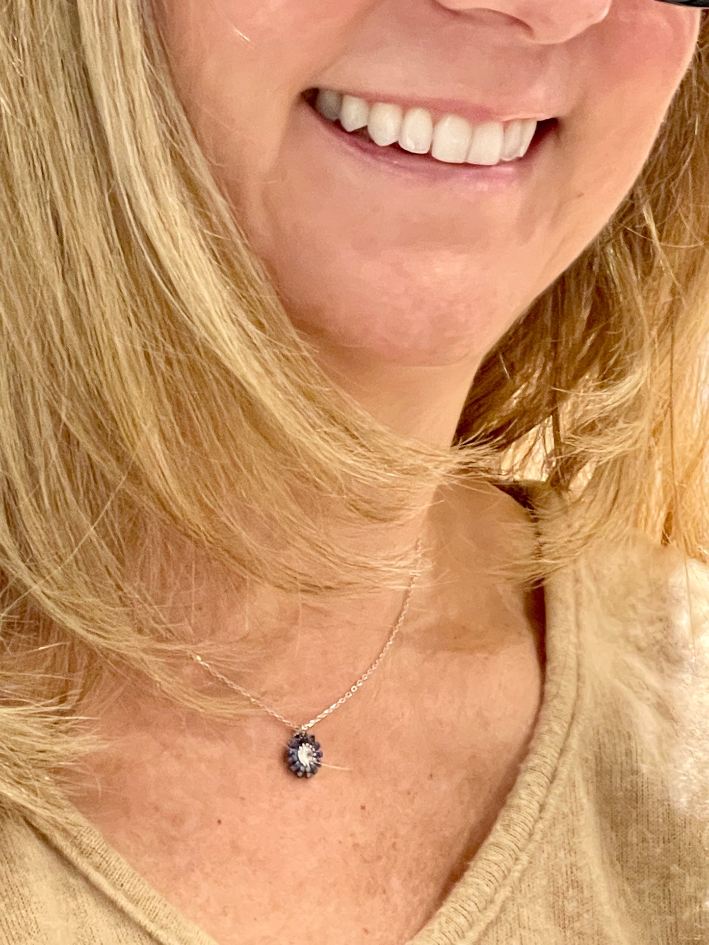 Sterling Silver Tiny Flower Pendant Necklace