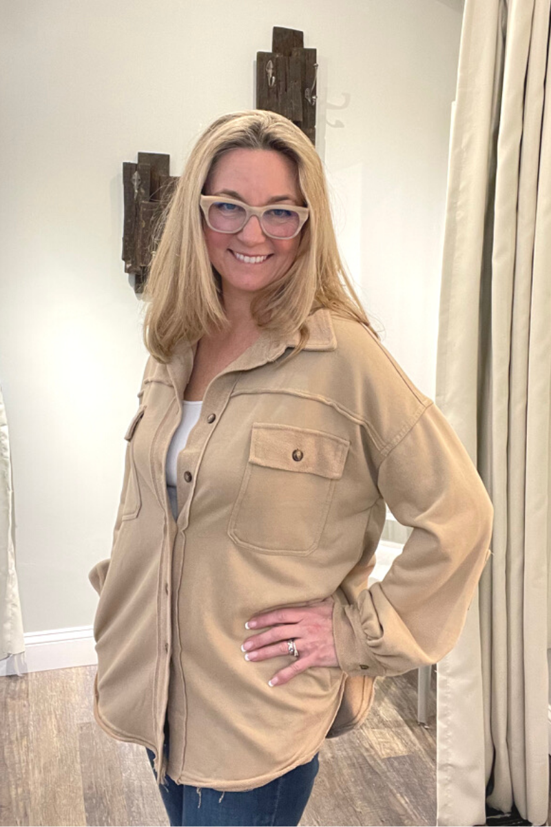 French Terry Favorite Oversized Jacket at Leaf Boutique