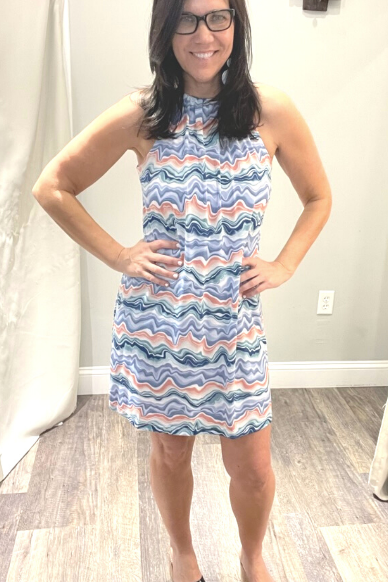 Veronica M Laguna Ity Halter Dress - LARGE