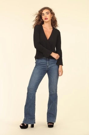Veronica M Black Surplice Top