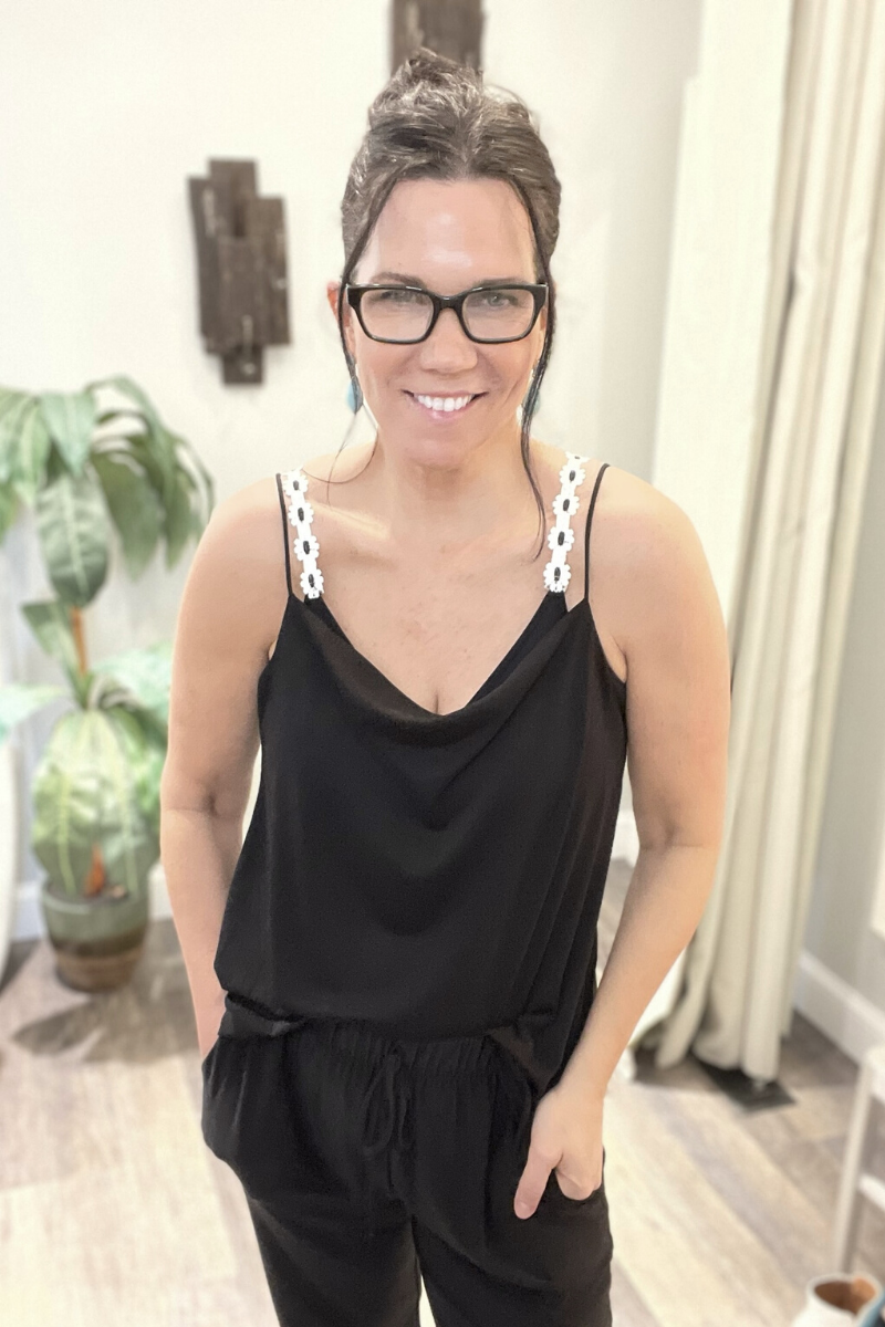 POL Drapey Spaghetti Tank Top