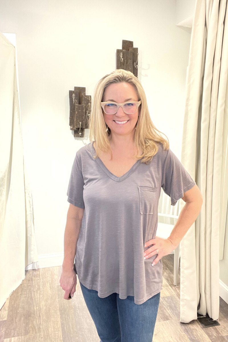POL Favorite Slub V Neck Tee