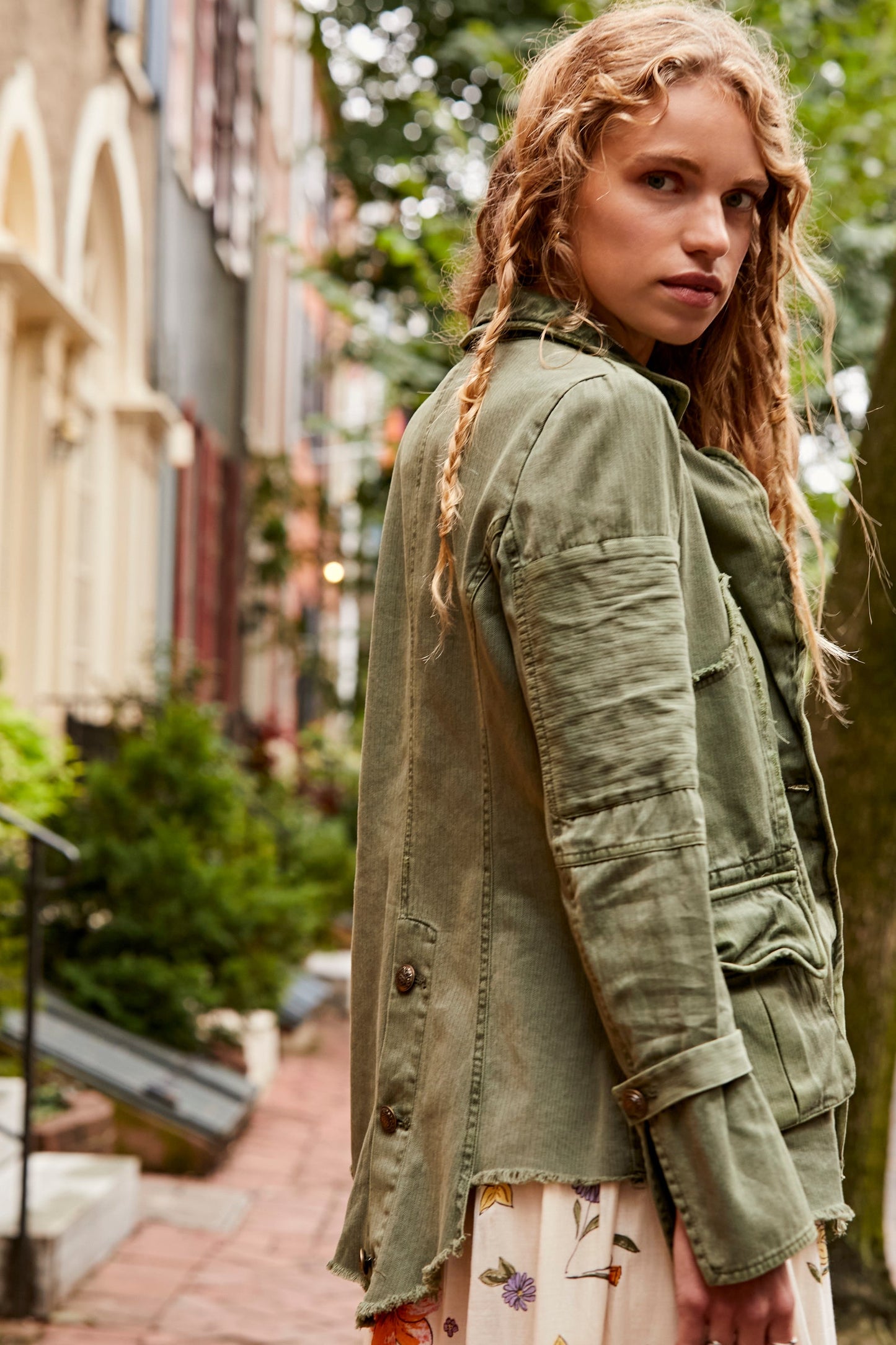 Free People Harlow Army Green Blazer