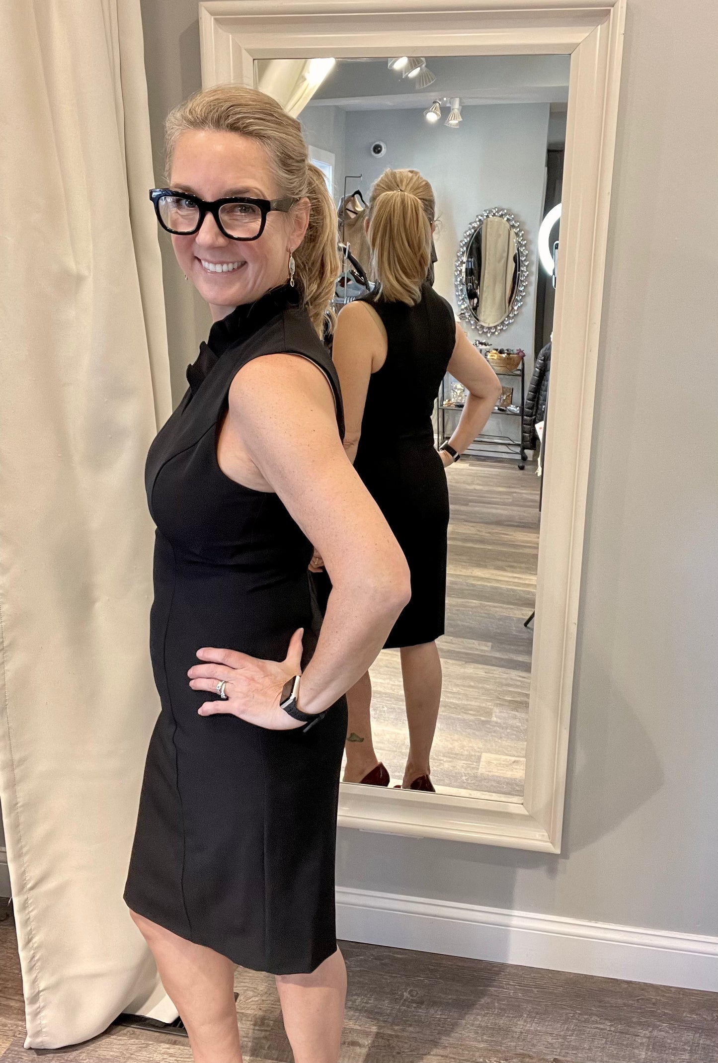 Posh Couture Ruffle V Neck Dress