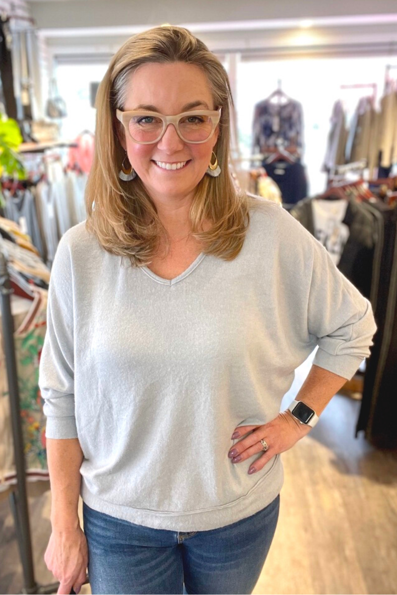 Tempo Paris Softest Grey Italian Oversized Sweater