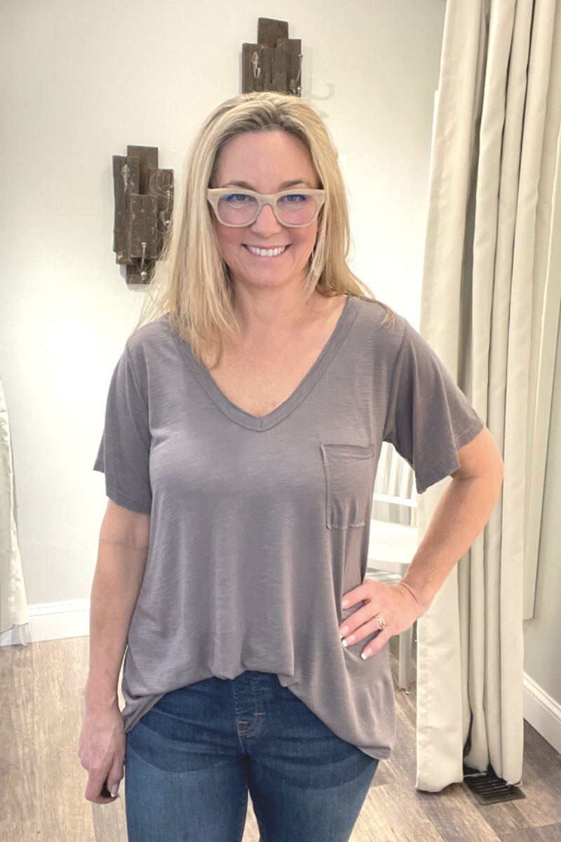 POL Favorite Slub V Neck Tee