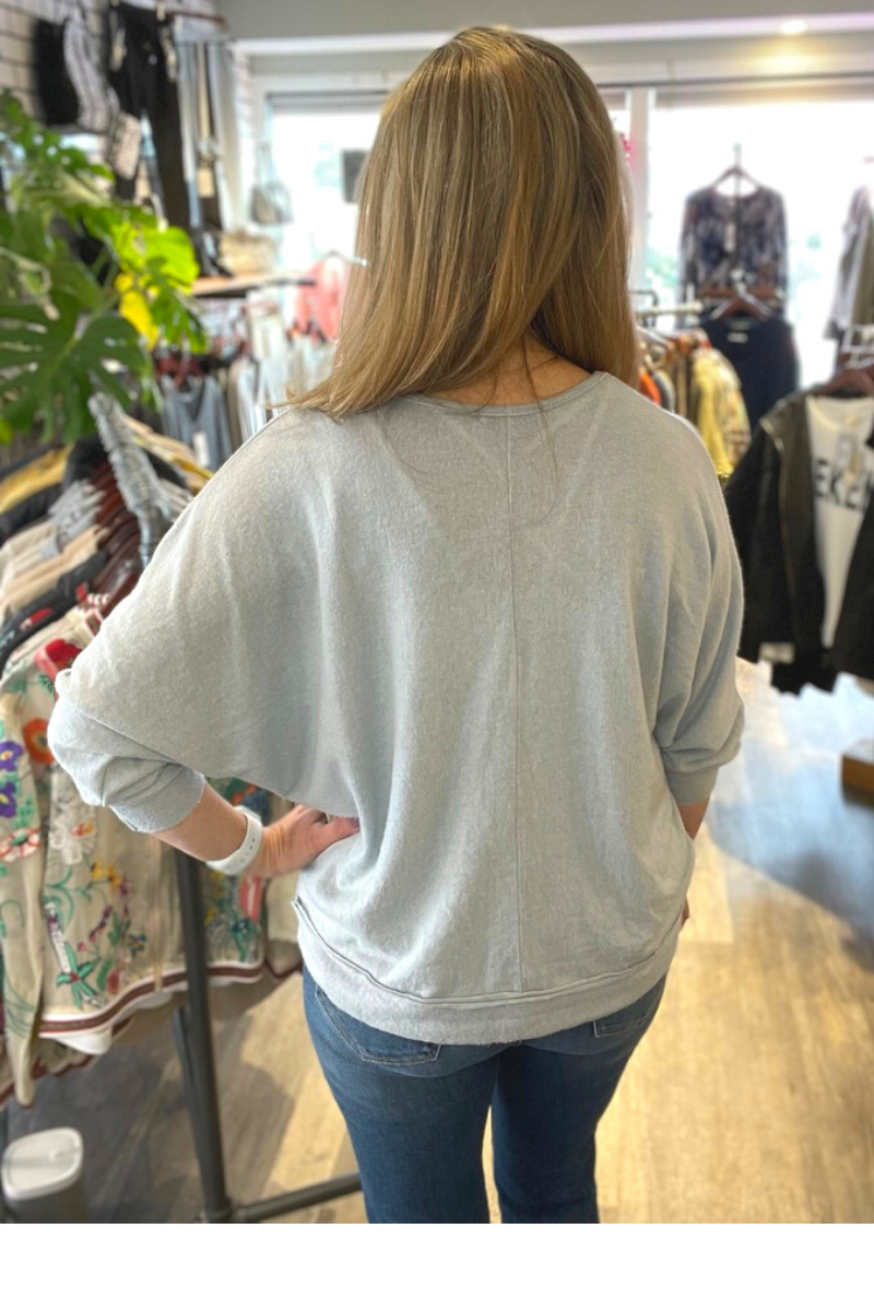 Tempo Paris Softest Grey Italian Oversized Sweater