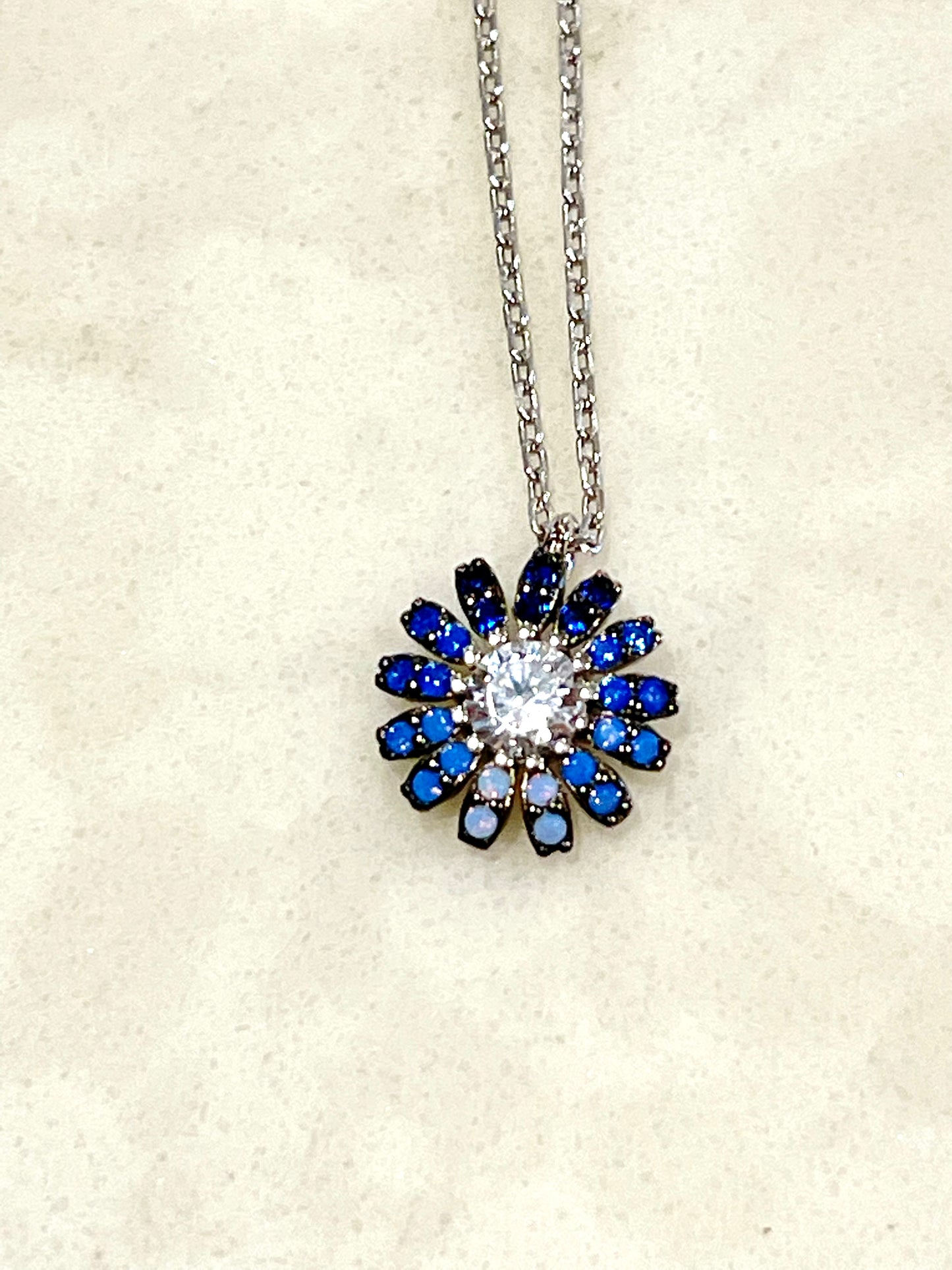 Sterling Silver Tiny Flower Pendant Necklace