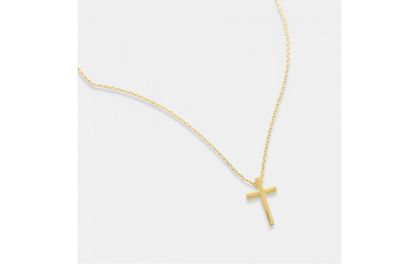 Tiny Gold Plate & CZ Necklace