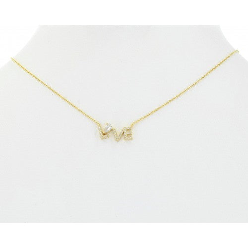 Tiny Gold Plate & CZ Necklace