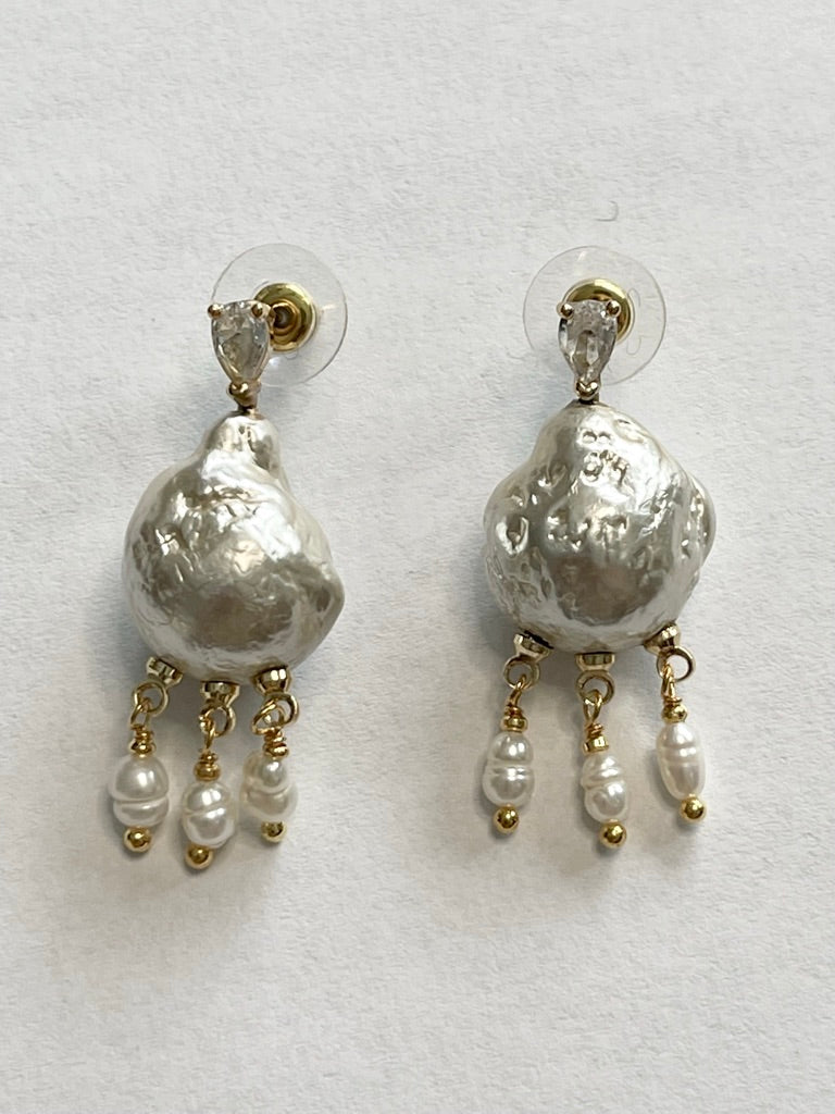 Pearl Bobble Drop Earrings