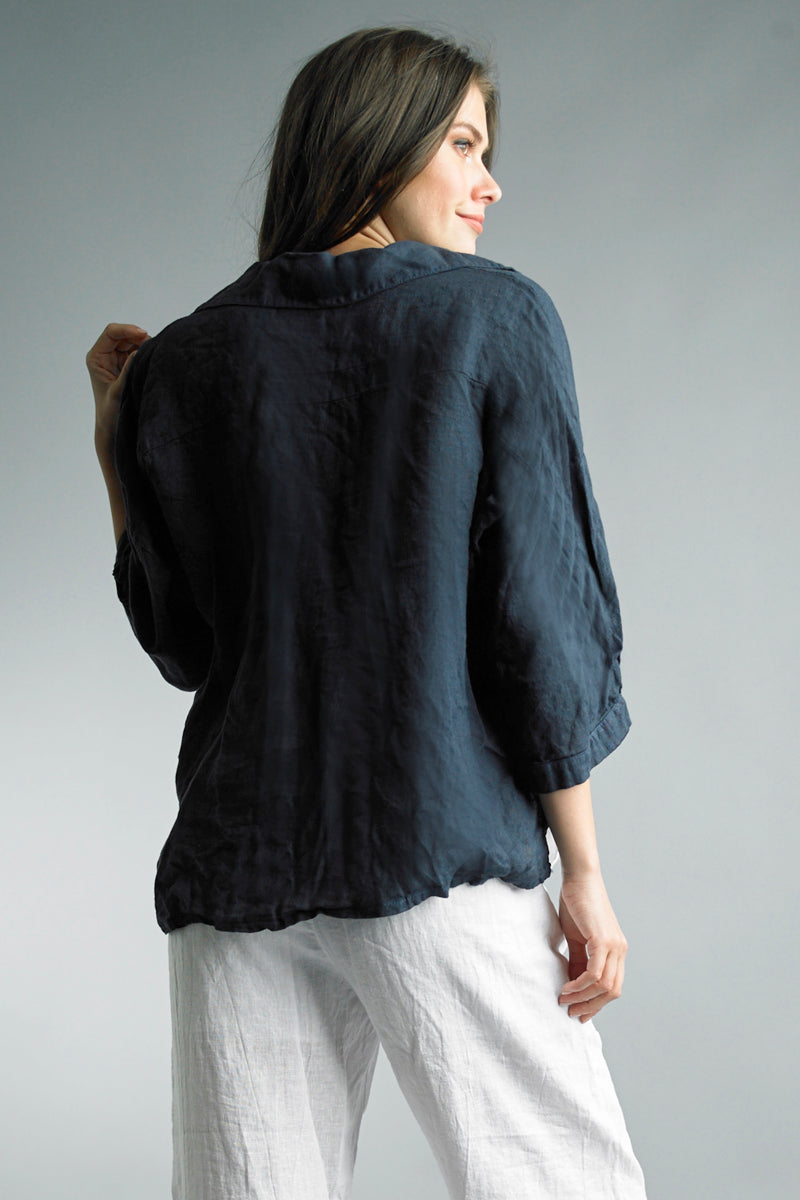 Tempo Paris relaxed linen button down top