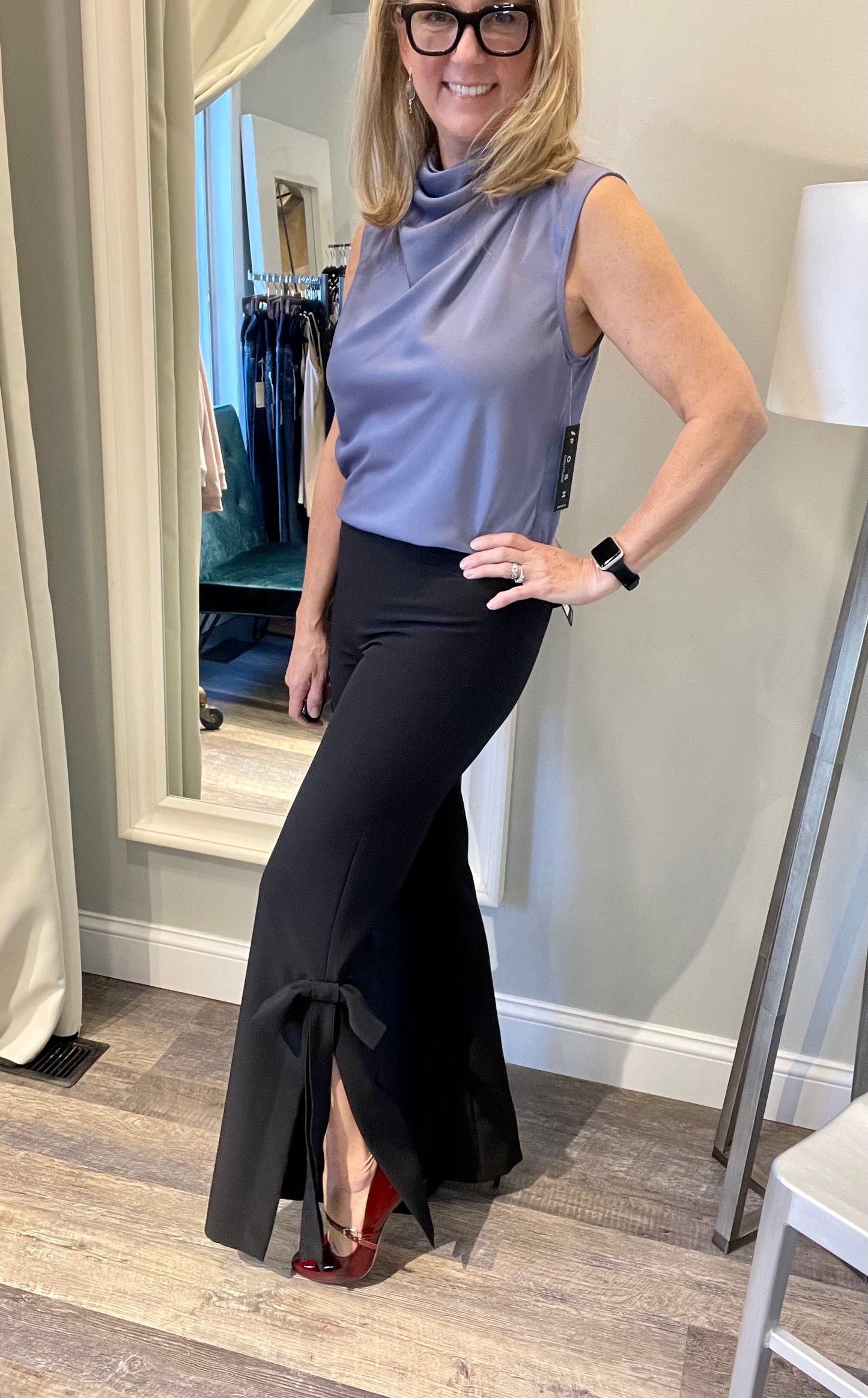 Posh Couture Drape Neck Top - SMALL