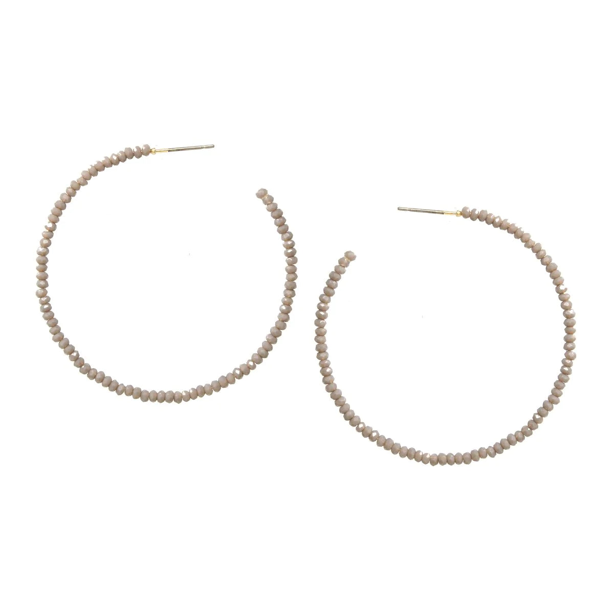 Tiny Glass Beaded Hoop Earrings