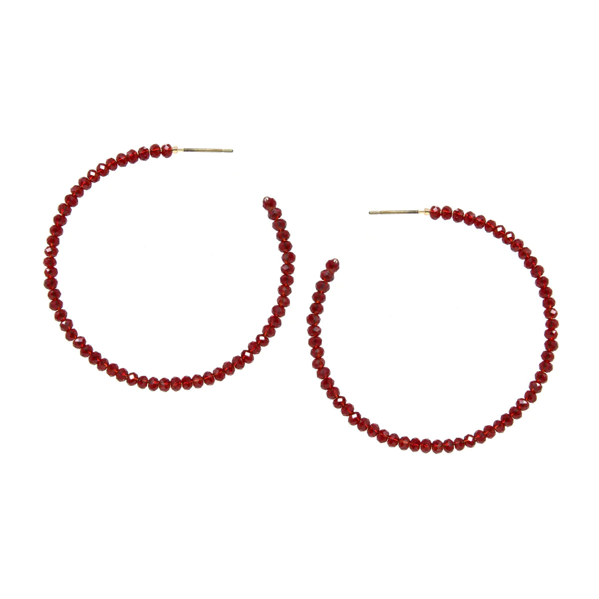 Tiny Glass Beaded Hoop Earrings