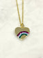 Sterling Silver Rainbow Heart Pendant Necklace