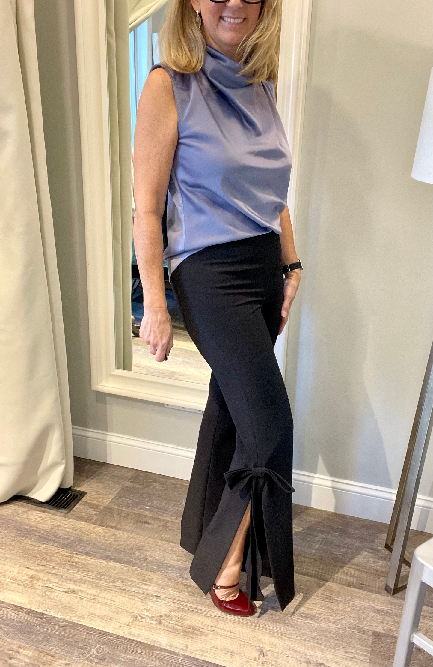 Posh Couture Drape Neck Top