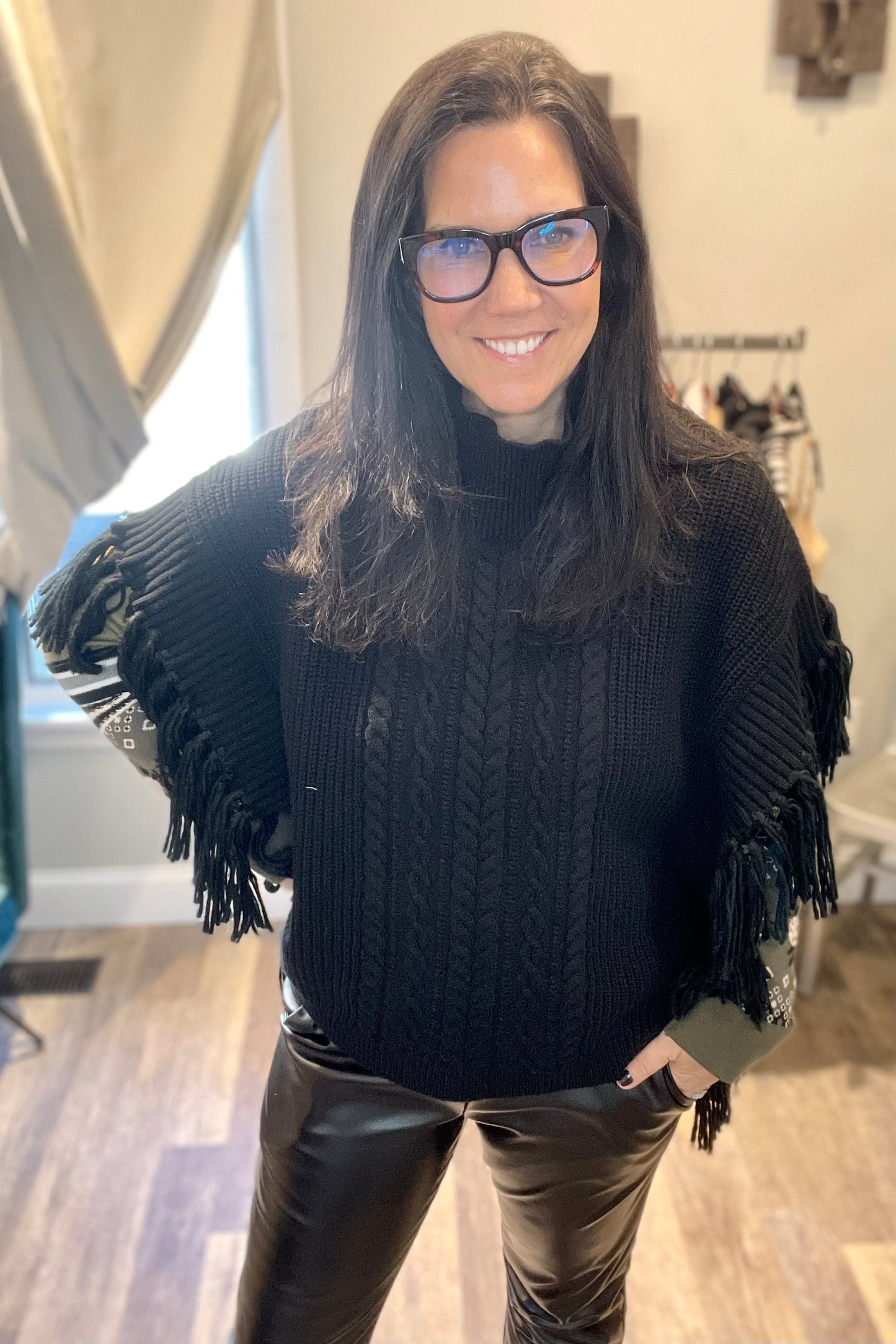 Velvet Heart Nylah Fringe Sweater - SMALL