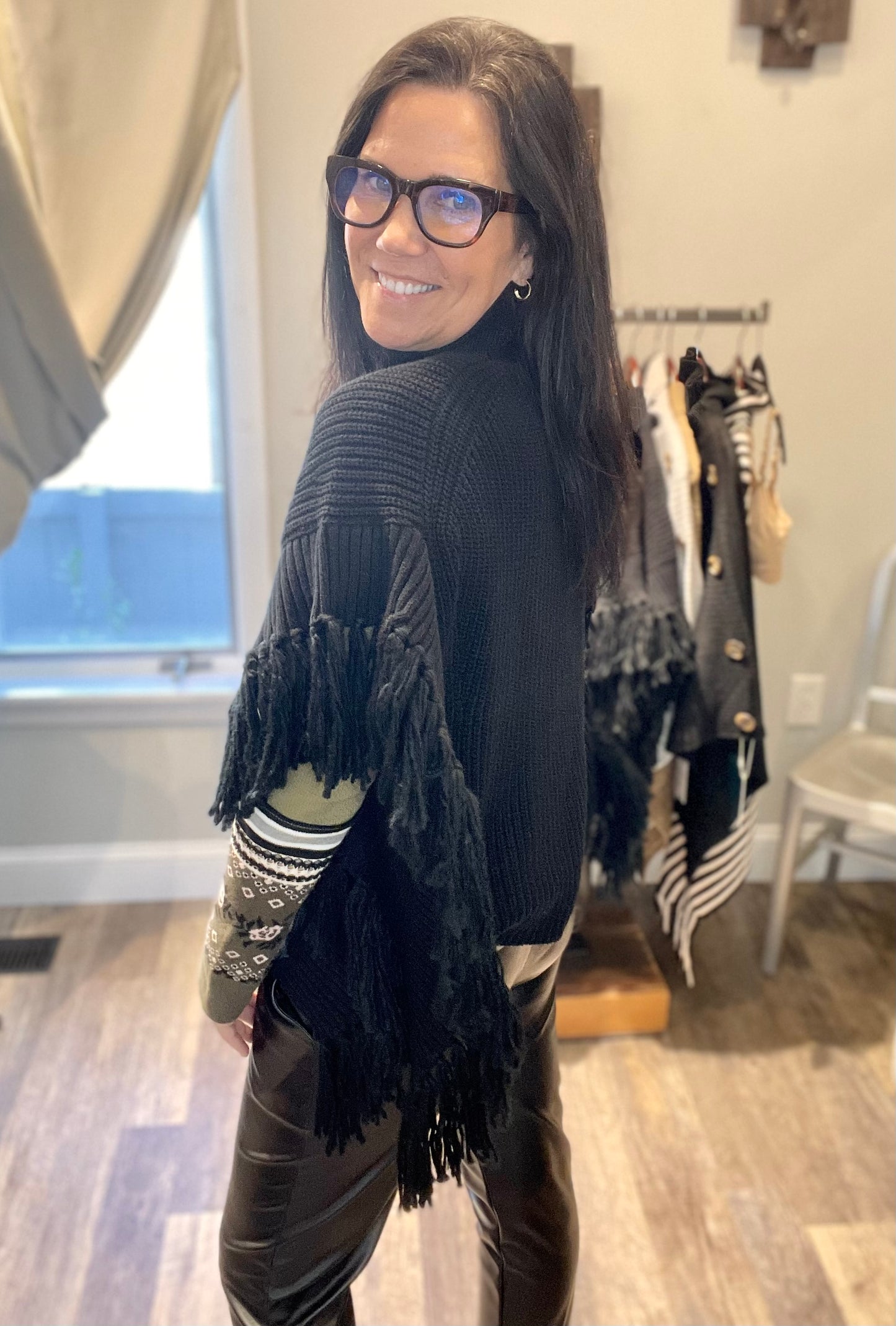 Velvet Heart Nylah Fringe Sweater - SMALL