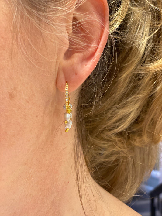 Nakamol Freshwater Pearl Huggie Earrings