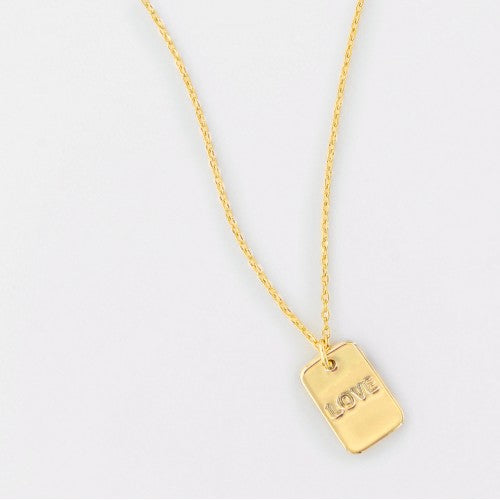 Tiny Gold Plate & CZ Necklace