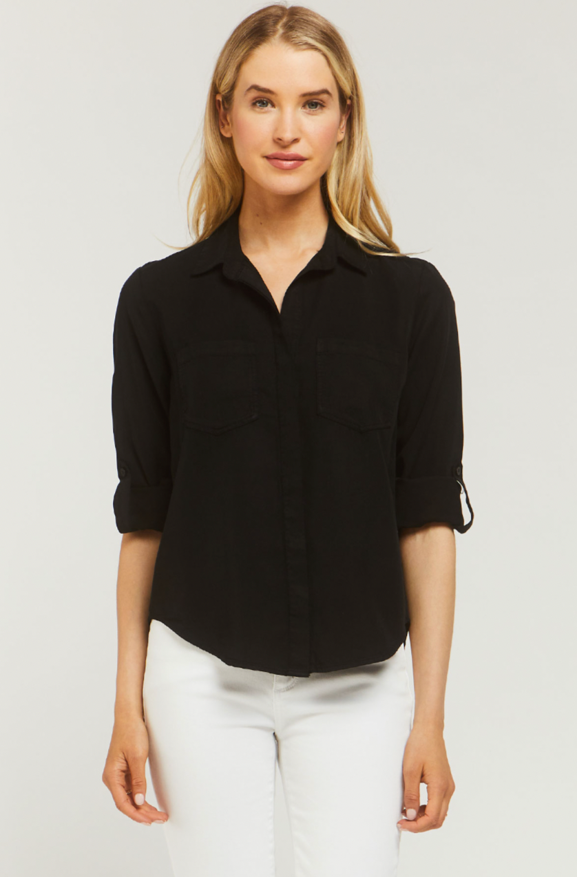 Velvet Heart Eco Black Tencel Riley Top - XSMALL