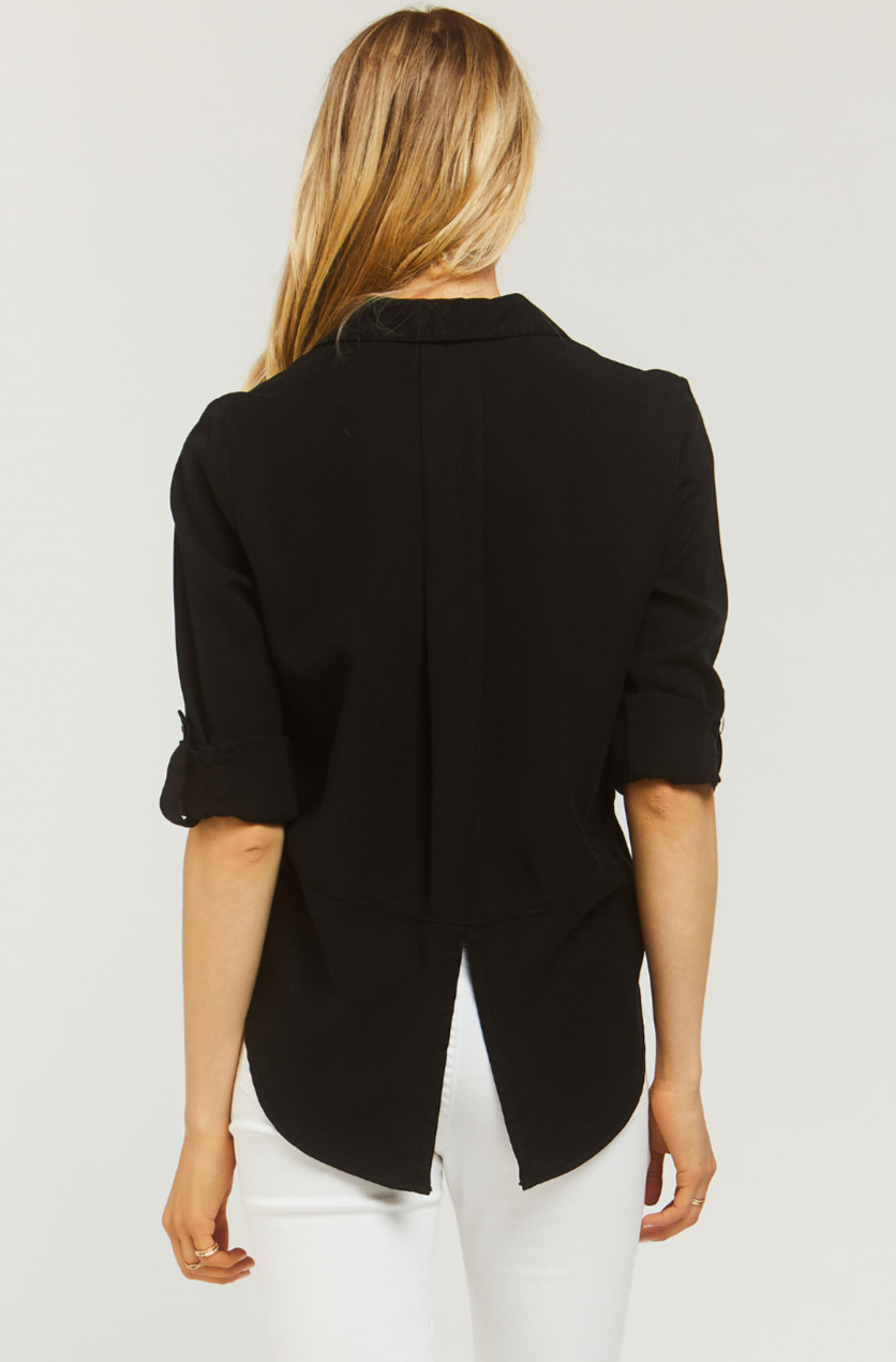 Velvet Heart Eco Black Tencel Riley Top - XSMALL
