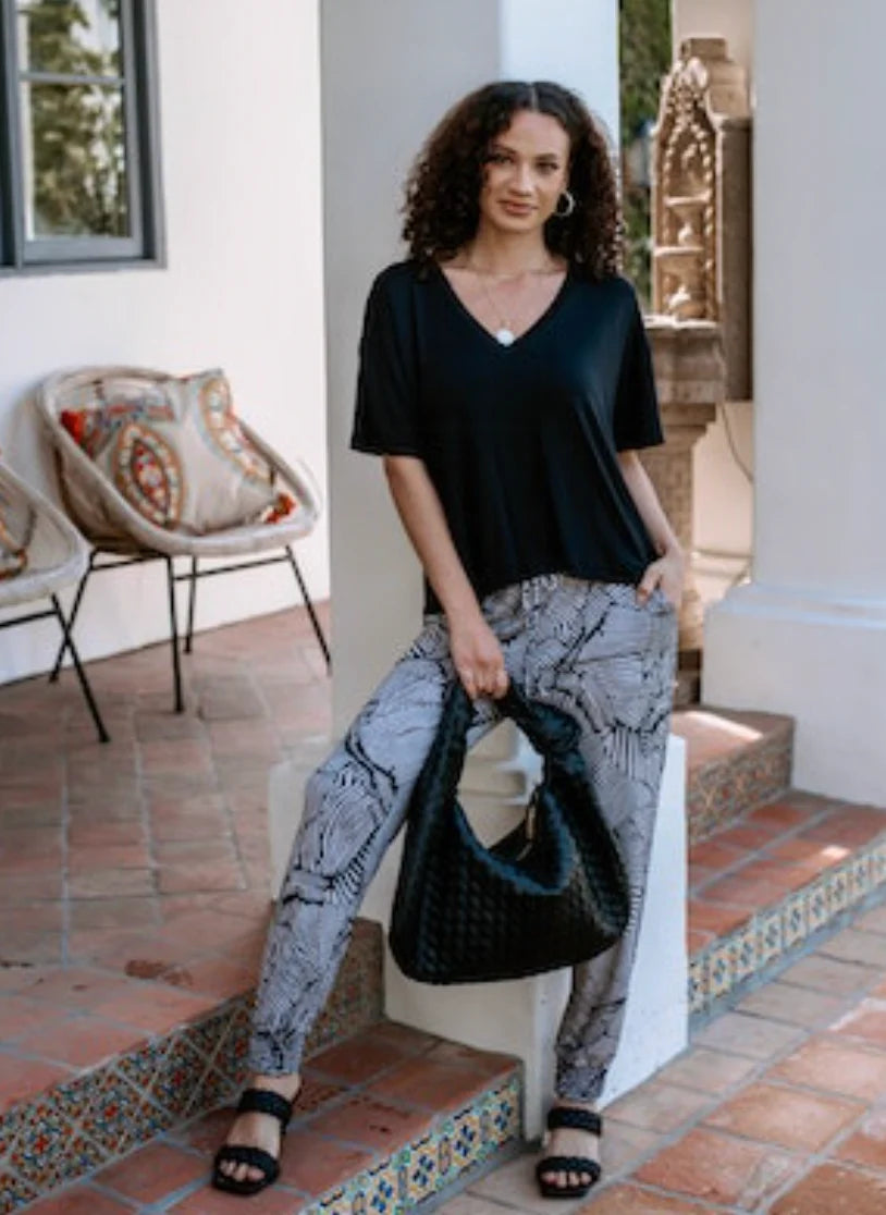 Veronica M Black Modal Boxy Top