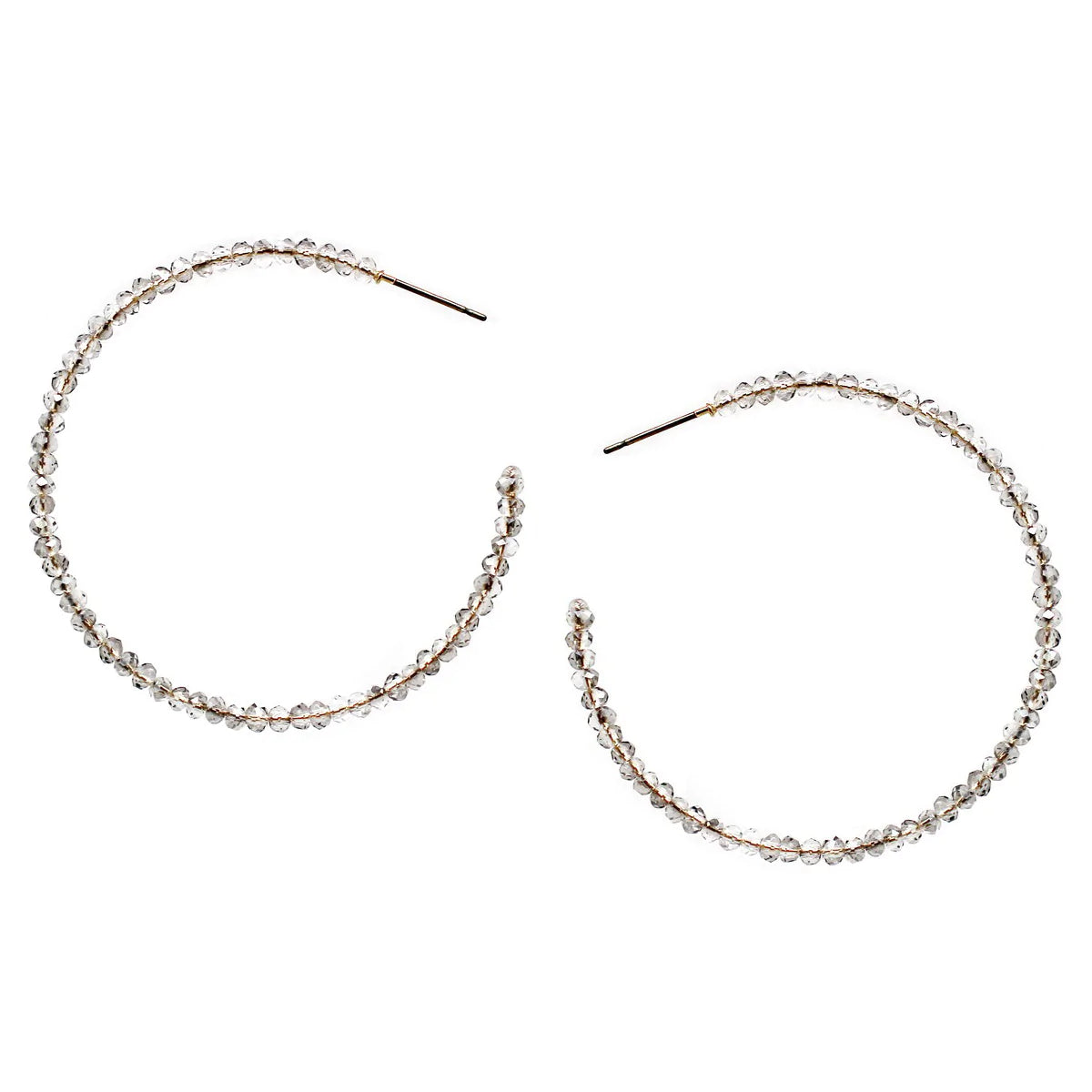 Tiny Glass Beaded Hoop Earrings