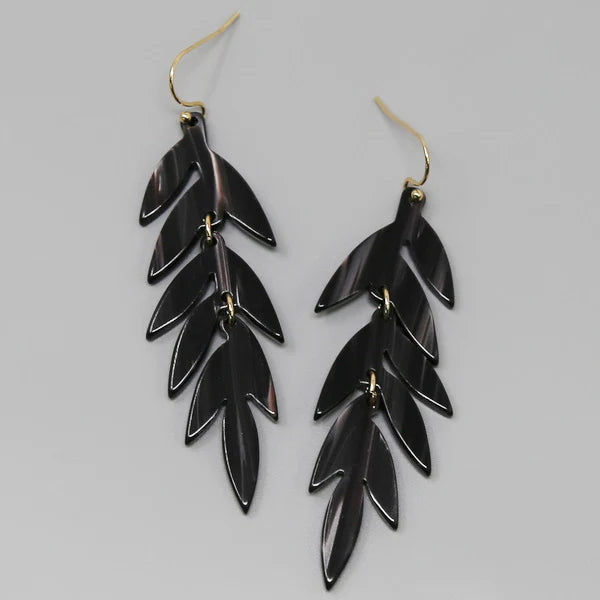 Leaf Acetate Drop Earrings