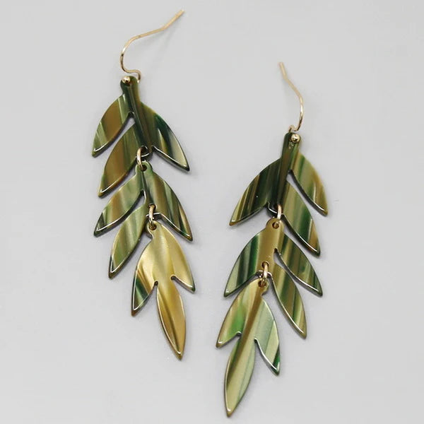 Leaf Acetate Drop Earrings
