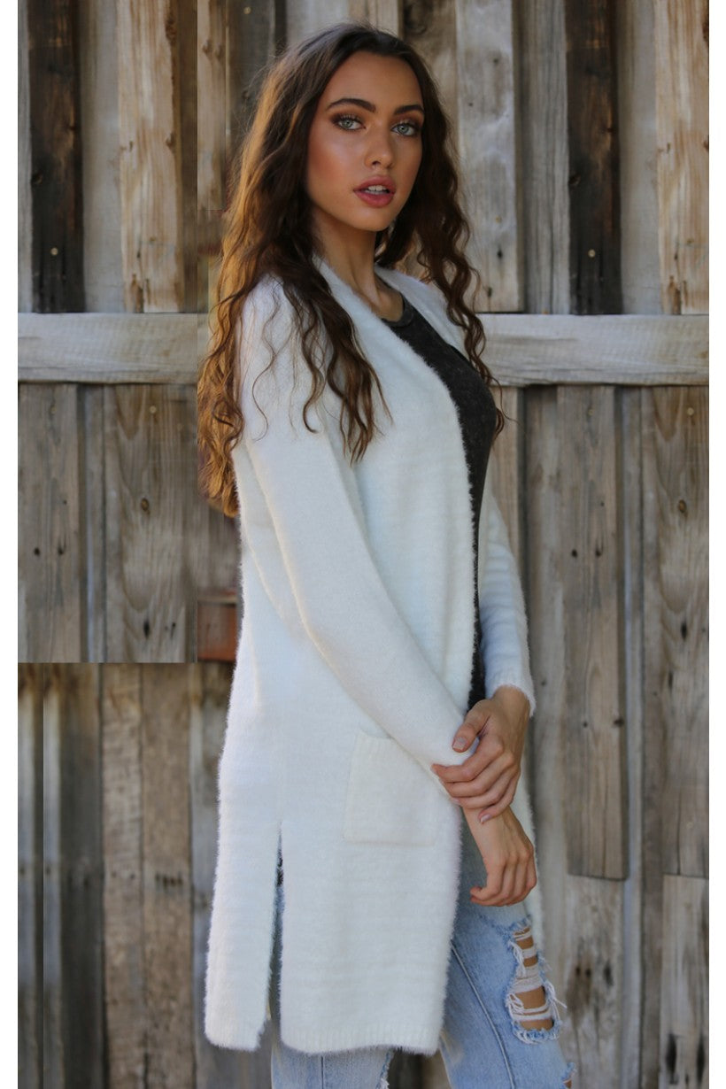 Angie Super Soft Open Cardi with Pockets