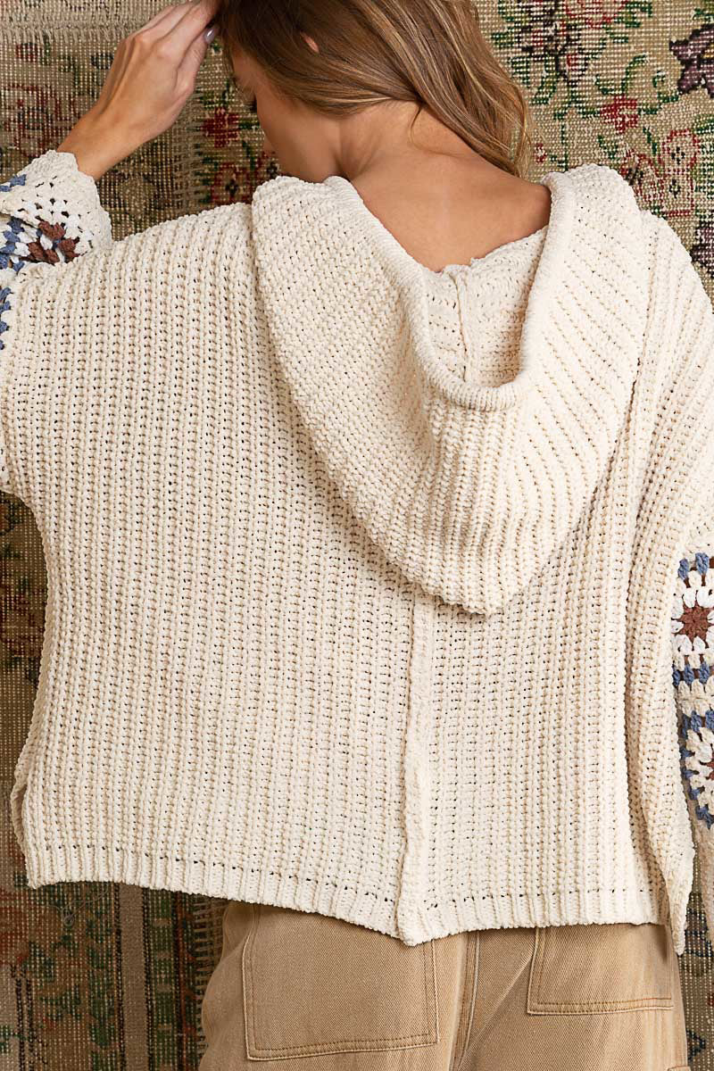 POL Oversized Chenille Granny Sleeve Sweater