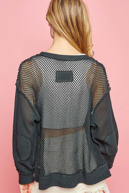 POL Zip Up Cool Crochet Jacket