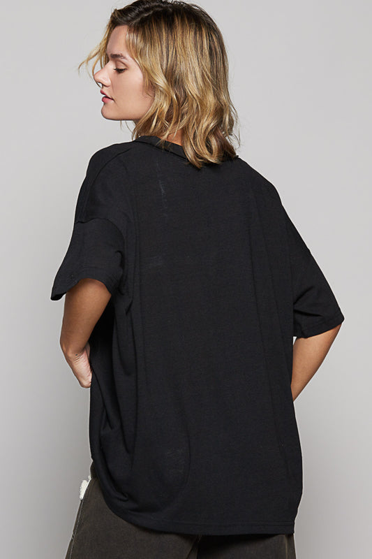 POL Oversized V Neck Tee