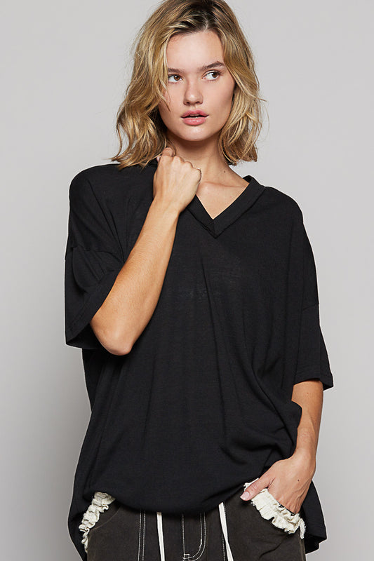 POL Oversized V Neck Tee