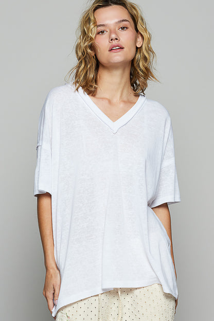 POL Oversized V Neck Tee