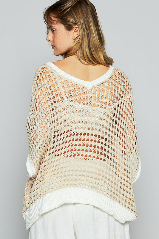 POL Open Weave Peace Top