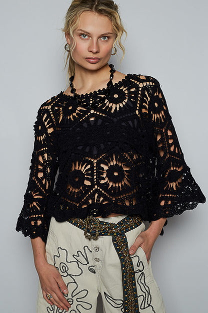 POL Crochet Love Top