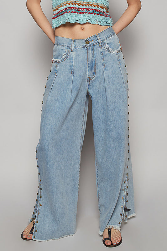 POL Wide Twill Studded Pants