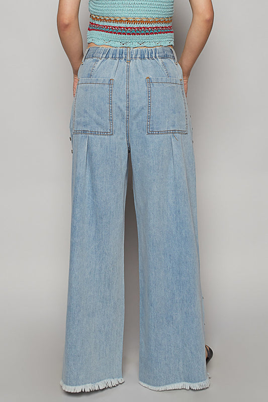 POL Wide Twill Studded Pants