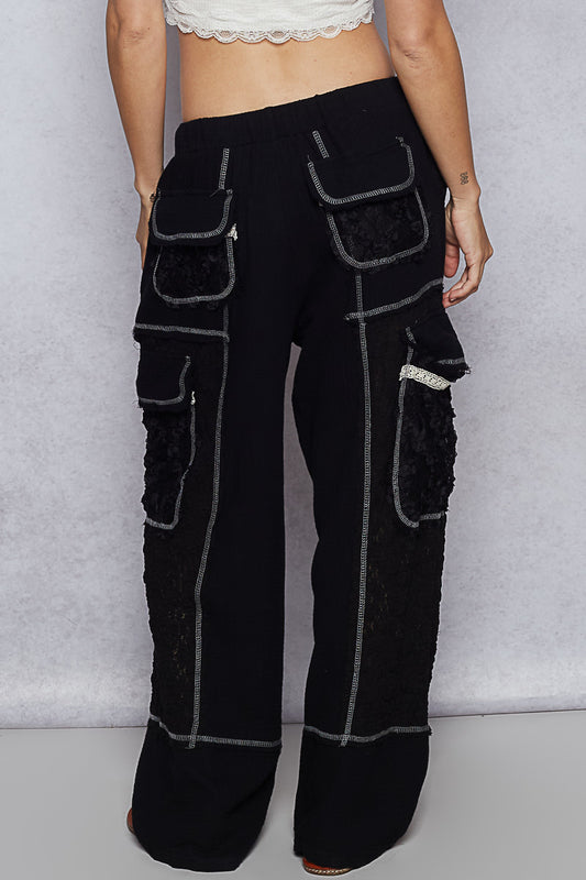 POL Wide Leg Contrast Comfy Pants