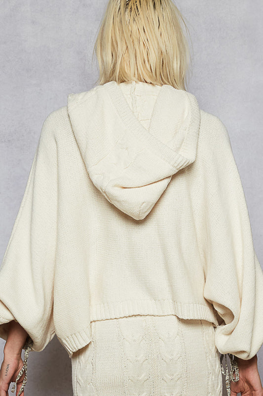 POL Cable Knit Sweater Hoodie