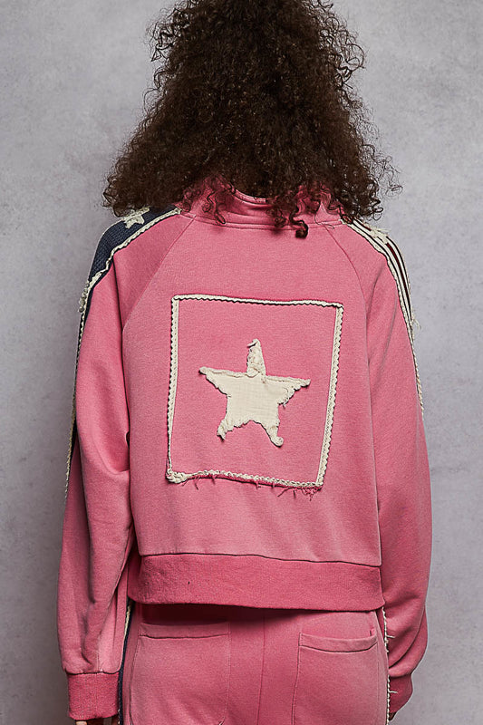 POL French Terry Starry Zip Up Hoodie