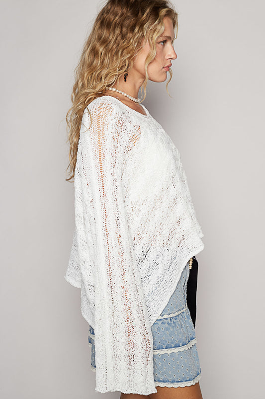 POL Lightest Twisted Cable Sweater